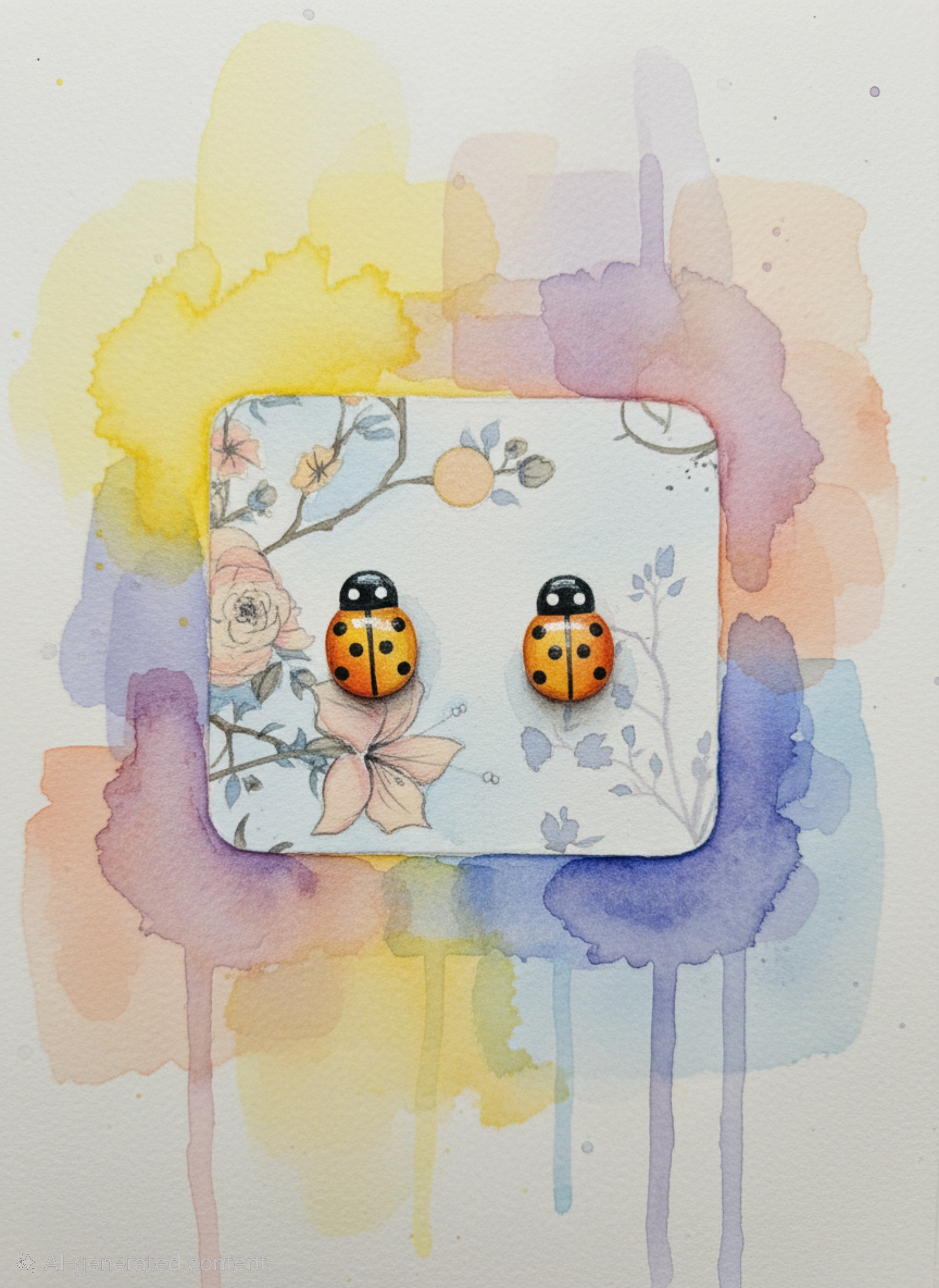Ladybug Post Earrings