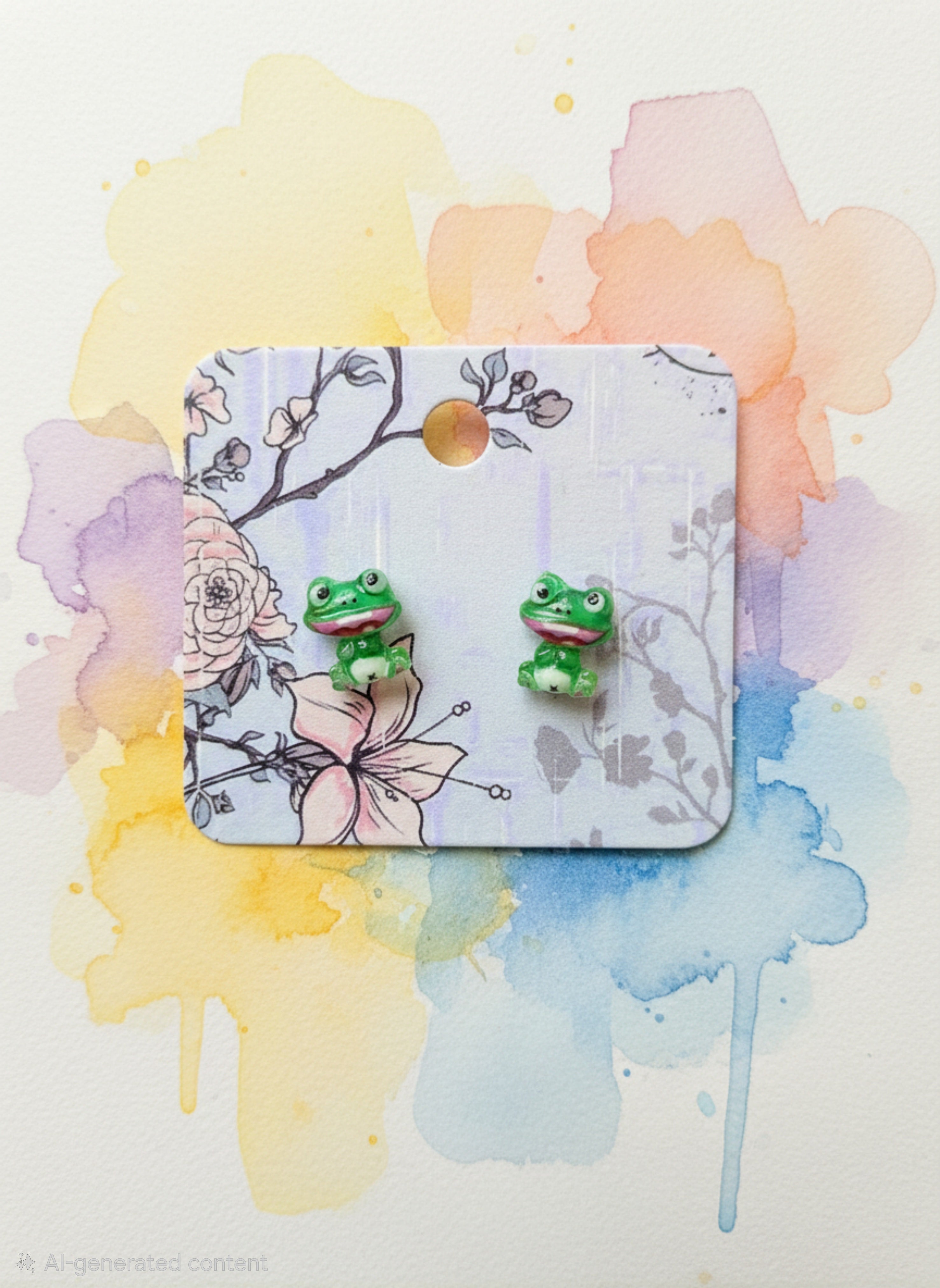 Frog Post Earrings #2