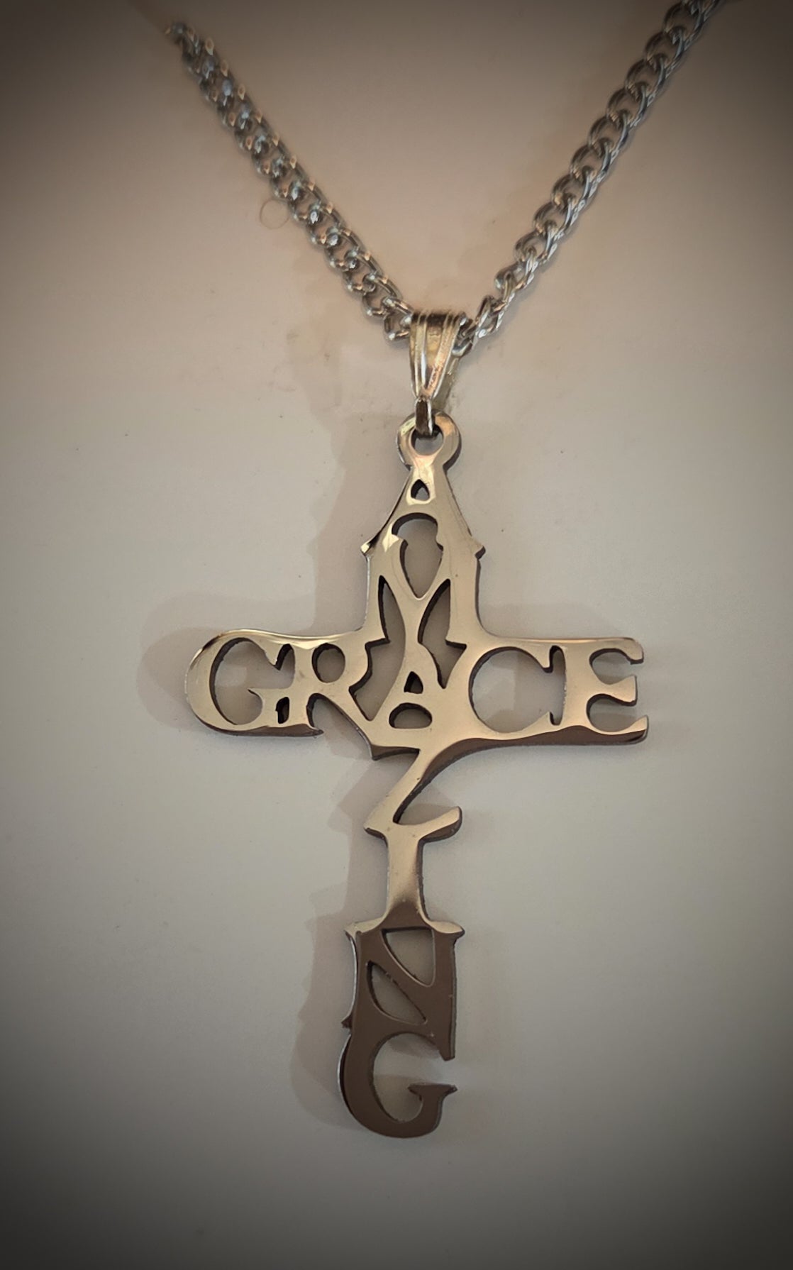 Amazing Grace Necklace on 13" Silver Chain