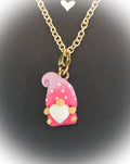Colorful Gnomes Necklace on 18" Gold Chain